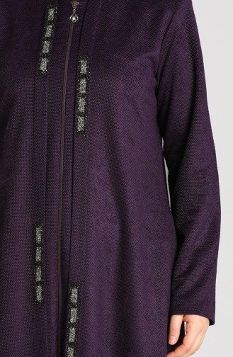 Plus Size Winter Abaya 0106a-06 Purple 0106A-06
