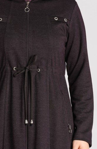 Plus Size Hooded winter Abaya 2035-02 Purple 2035-02