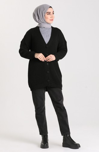 Buttoned Sweater 4218-04 Black 4218-04