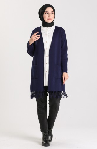Knitwear Tasseled Sweater 4256-02 Navy Blue 4256-02