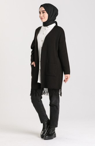 Knitwear Tasseled Sweater 4256-03 Black 4256-03