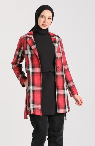 Plaid Stamp Coat 5600-05 Dark Red 5600-05