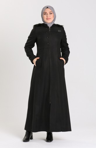 معطف طويل أسود 4008-02