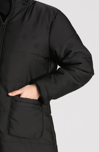 Zipper quilted Coat 1052d-01 Black 1052D-01
