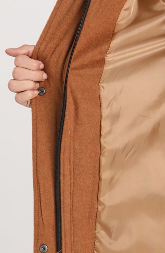 Fur Hooded Coat 2082-03 Tobacco 2082-03