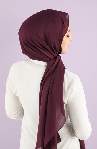 Plain Mina Chiffon Shawl 16485-01 Dark Purple 16486-01