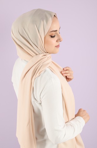 Plain Mina Chiffon Shawl 16485-07 Beige 16486-07