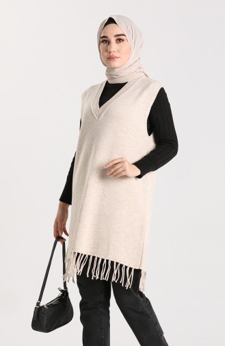 Knitwear Tasseled Sweater 4257-02 Beige 4257-02