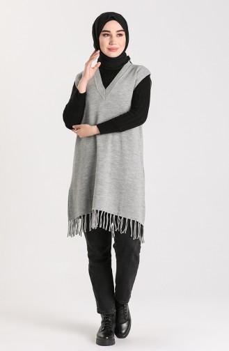 Knitwear Tasseled Sweater 4257-03 Gray 4257-03
