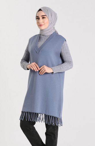 Knitwear Tasseled Sweater 4257-04 Indigo 4257-04