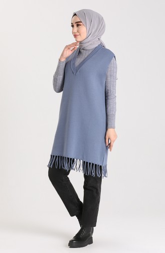 Knitwear Tasseled Sweater 4257-04 Indigo 4257-04