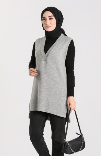 Knitwear V-neck Sweater 4261-03 Gray 4261-03