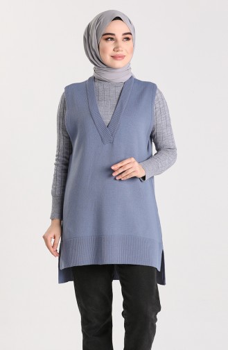 Knitwear V-neck Sweater 4261-04 Indigo 4261-04