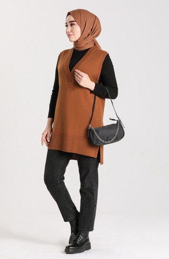 Knitwear V-neck Sweater 4261-06 Tobacco 4261-06