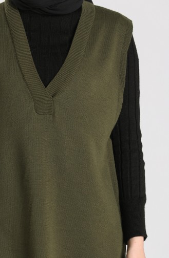 Knitwear V-neck Sweater 4261-07 Khaki 4261-07