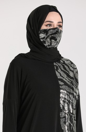 Yarasa Kol Maske Hediyeli Tunik 0106-01 Siyah