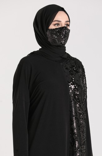 Yarasa Kol Maske Hediyeli Tunik 0107-01 Siyah