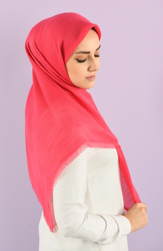 Plain Flamed Cotton Scarf 15230-01 Fuchsia 15230-01