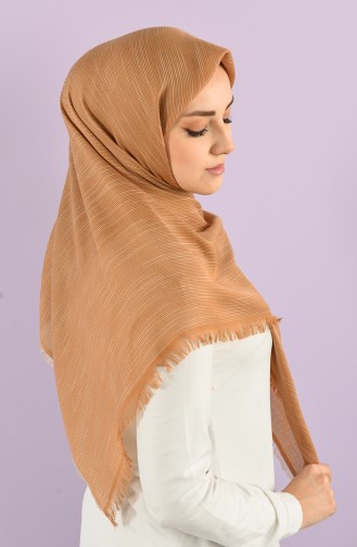 Plain Flamed Cotton Scarf 15230-03 Milk Coffee 15230-03