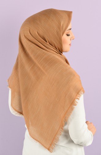 Plain Flamed Cotton Scarf 15230-03 Milk Coffee 15230-03