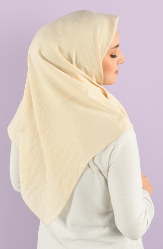 Karaca Plain Silvery Viscose Scarf 90747-07 Cream 90747-07