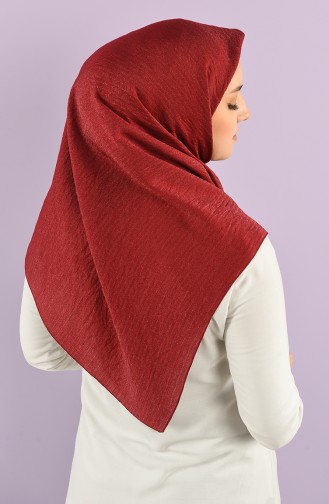 Karaca Plain Silvery Viscose Scarf 90747-08 Burgundy 90747-08