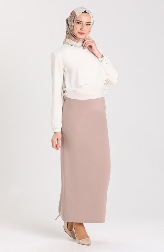 Plain Pencil Skirt 2286-07 Mink 2286-07