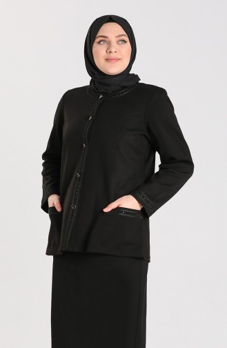 Schwarz Strickjacke 0710-04