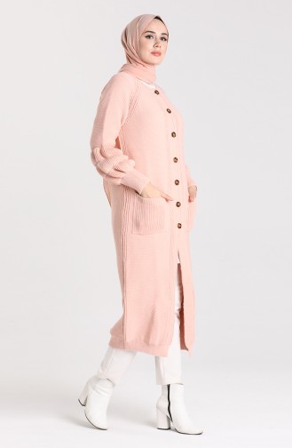 Knitwear Buttoned Sweater 10206-04 Powder 10206-04