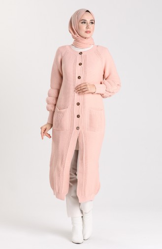 Knitwear Buttoned Sweater 10206-04 Powder 10206-04