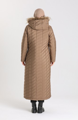 معطف طويل بني مائل للرمادي 5129-06