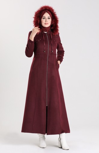 Hooded Stamp Coat 1003a-01 Damson 1003A-01