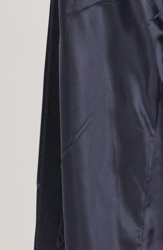 Plus Size waist Shirred Zipper Coat 1018-04 Navy Blue 1018-04