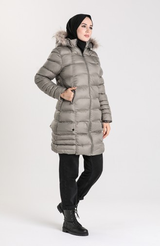 Hooded Quilted Coat 13051-03 Smoked 13051-03