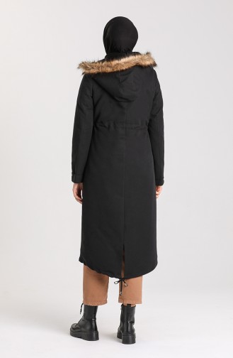 Kapüşonlu Mont 4106-03 Siyah