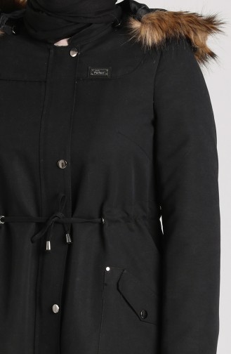 Kapüşonlu Mont 4106-03 Siyah
