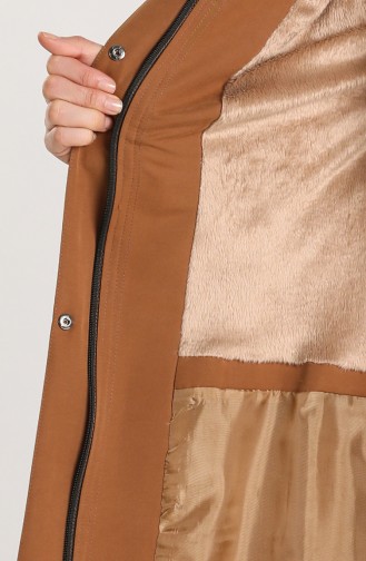 Shirred waist Fur Coat 4122-02 Tobacco 4122-02