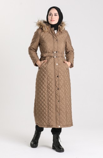 Fur quilted Long Coat 5042-07 Mink 5042-07