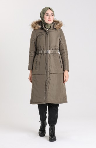 Fur quilted Coat 5162-02 Khaki 5162-02