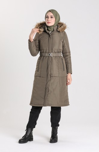 Fur quilted Coat 5162-02 Khaki 5162-02