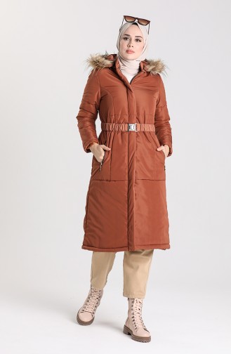 Fur quilted Coat 5162-03 Tobacco 5162-03