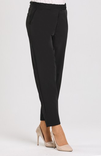 Elastic waist Trousers 5346a-01 Black 5346A-01