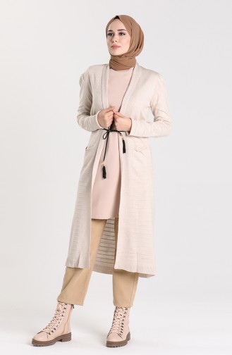 Beige Strickjacke 55221-10