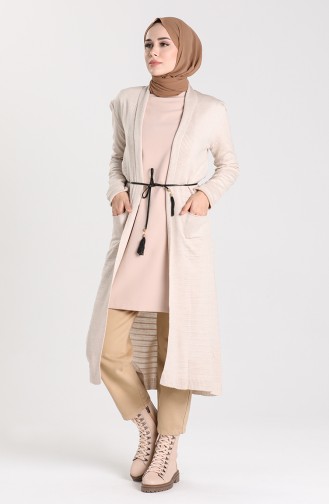 Beige Strickjacke 55221-10