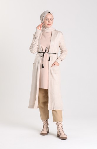 Beige Strickjacke 55221C-09