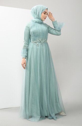 Lace Evening Dress 4825-04 Sea Green 4825-04