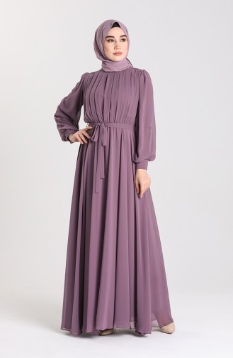 Dark Lilac İslamitische Avondjurk 4826-05