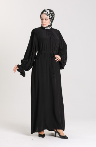 Schwarz Hijab Kleider 11206-01