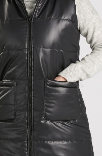Zipper quilted Vest 1053d-01 Black 1053D-01
