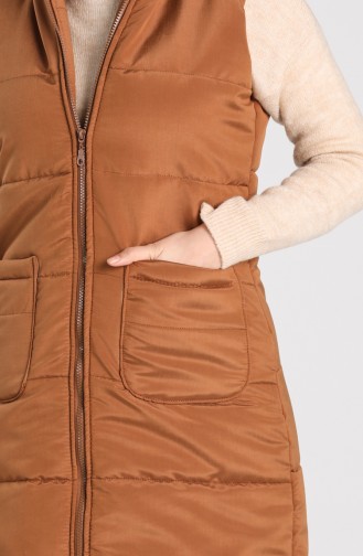 Zipper quilted Vest 1053d-03 Tobacco 1053D-03